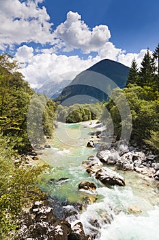 The Julian Alps in Slovenia - Soca river photo