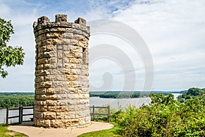 Julien Dubuque Monument overlooking Mississippi river