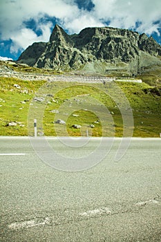 Julier Mountian Pass in Swiss Alps near St. Moritz photo