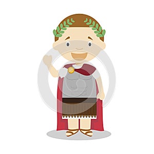 Julius Caesar cartoon character. Vector Illustration.