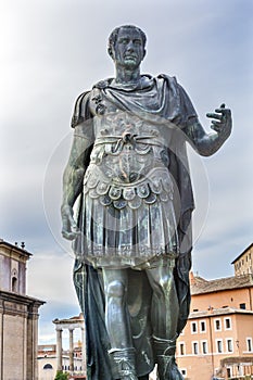 Julius Caesar Statue Roman Forum Rome Italy photo