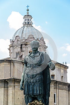 Julius caesar statue in Rome, Italy