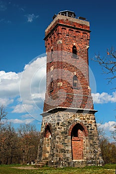 Julius Mosen Tower on Eisenberg, or Iron Mountain, near the Vogtland Sea, the Pohl reservoir near Plauen in the Vogtland district