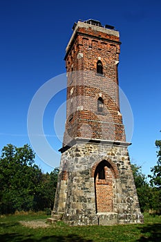Julius Mosen Tower on Eisenberg, or Iron Mountain, near the Vogtland Sea, the Pohl reservoir near Plauen in the Vogtland district