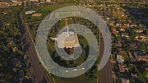 July 2016: Aerial view of the LDS Mormon Temple in Provo Utah