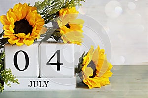 July 4th Calendar Blocks with Beautiful Sunflowers