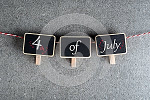 July 4th. Image of july 4 little tag calendar. Summer day. Independence Day Of America