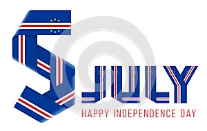 July 5 Independence Day of Cape Verde congratulatory design with Cape Verdean flag elements