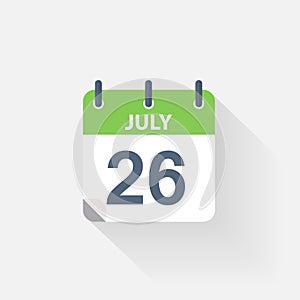 26 july calendar icon