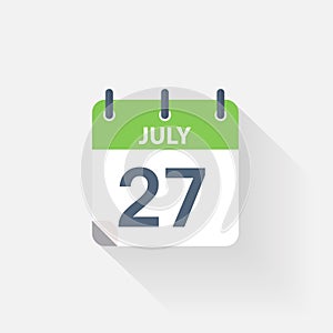 27 july calendar icon