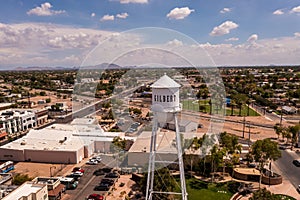 Metal water tower in Gilbert Arizona, a local landmark. photo