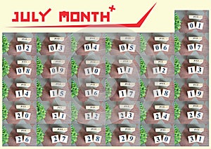 July month collection for background.