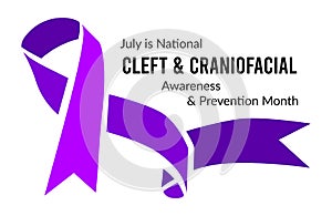 July is National Cleft and Craniofacial Awareness and Prevention Month. Vector illustration