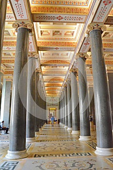 July 12, 2013, Saint Petersburg, Russia. Monolithic Granite Columns Of twenty Column Hall in the Hermitage Museum