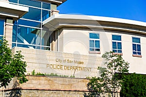 July 4, 2019 San Mateo / CA / USA - City of San Mateo Police Department building, San Francisco bay area