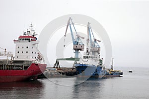 July 12, 2021 , the seaport of Korsakov, Sakhalin Island, Russia photo