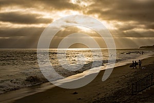 A July sunset on the famous Laguna beach in California