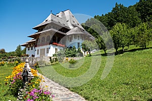 Barsana wooden monastery,  Maramures,  Romania. Barsana monastery is one of the main point of interest in Maramures area