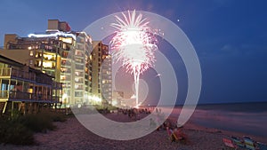 July 4th fire works by the beach.