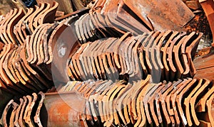 A Jumble of Clay Roof Tiles