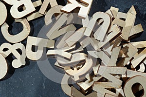 Jumbled pile of letters photo