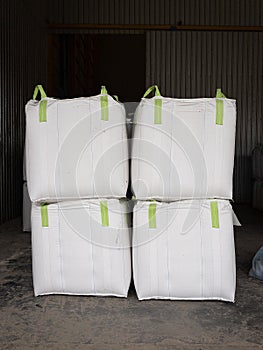 4 Jumbo bags that contain the rice , rice mill Thailand photo