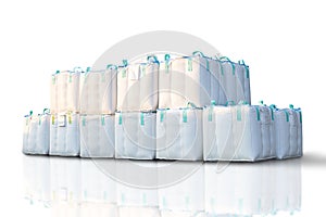 Jumbo bags white colour, rice packaging isolated on white background. with clipping paths