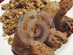 Jumbo Chicken Wings and Fried Rice Chinese Food