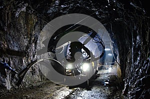 Jumbo Drill Posing at Underground Mine.