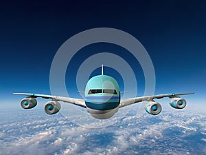 Jumbo Jet Airplane Flying Illustration photo
