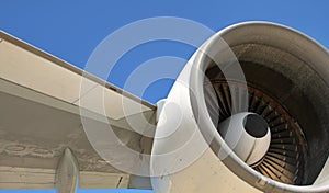 Jumbo Jet Engine & Wing photo