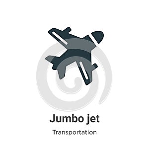 Jumbo jet vector icon on white background. Flat vector jumbo jet icon symbol sign from modern transportation collection for mobile