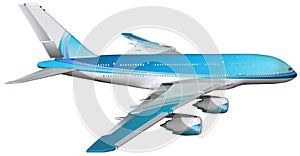 Jumbo Passenger Jet Airliner Isolated