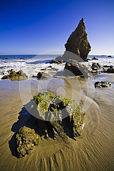 Jumbo rock in Malibu beach