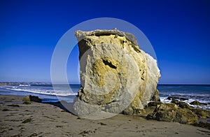 Jumbo rock in Malibu beach