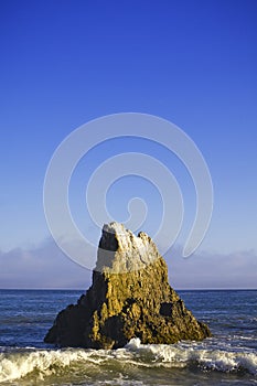 Jumbo rock in Malibu beach