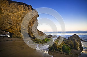 Jumbo rock in Malibu beach