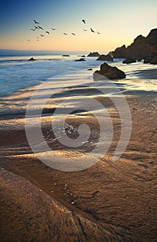 Jumbo rock in Malibu beach