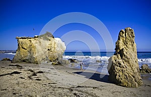 Jumbo rock in Malibu beach