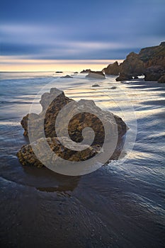 Jumbo rock in Malibu beach