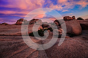 Jumbo Rocks at Sunrise, Joshua Tree National Park, California