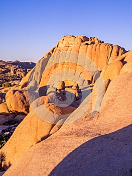 Jumbo Rocks at sunset in Joshua Tree National Park