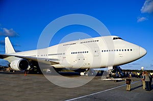Jumbojet plane in airport photo