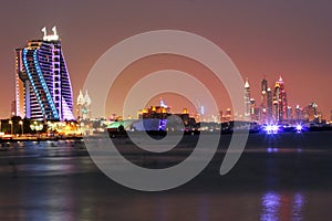 Jumeirah Beach Hotel at night