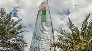 Jumeirah Lakes Towers in Dubai, United Arab Emirates, Dubai, skyscrapers timelapse