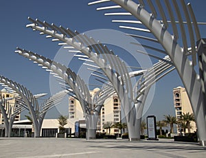 Jumeirah Palm Island , Dubai, United Arab Emirates, view of metro station