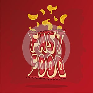 Juming potato chip on a package menu fast food image