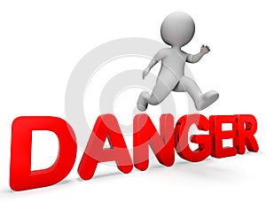 Jump Character Shows Climb Over And Solution 3d Rendering