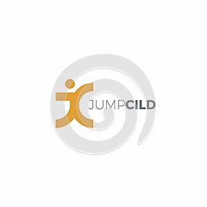 Jump Cild Logo. JC Initial Logo Design