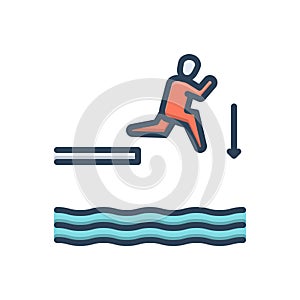 Color illustration icon for Jump, leap and spurt photo